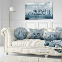 PROIZVODNJATNA MANATTANNA PANORAMA Crno bijela - Cityscape Jastuk za bacanje - 12x20