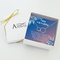 Anavia Happy 30st rođendanski pokloni od nerđajućeg čelika modna ogrlica rođendanska čestitka nakit poklon za nju, rođendanski poklon za ženu - [Rose Gold Infinity dvostruki prsten, plavo-narandžasta poklon kartica]