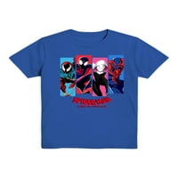 Spider-Man Boys Spiderverse Line Up grafički majice sa dugim rukavima i kratkim rukavima, 2 pakovanja,