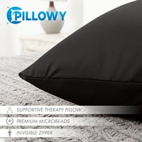 Jastuk od 26 26 - crna: luksuzni premium jastuk od mikrobeleda sa najlonskim tkaninom za spande. Forever Fluffy, izvanredna ljepota i podrška. Svilenkast, meka i izvan ugodnog
