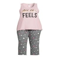 Sleep & Co. Ženski Plus pidžama i kapri pant pomilovanje Moj Funchrie Sleep set