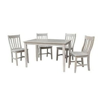 30 48 trpezarijski stol i kafe stolice u pranje sive taupe - set od 5