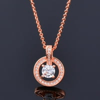 Dijamantska ogrlica ženska Dijamantska ogrlica zasljepljujući okrugli dijamantski privjesak dijamantski