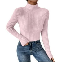 Džemperi za žene Casual Fashion Soild pulover Dugi rukav okrugli vratni džemper