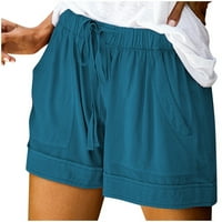 wendunide kratke hlače za žene udobne vezice za spajanje elastičnog struka u džep labave kratke hlače
