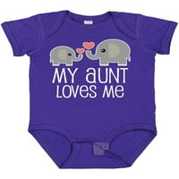 Inktastic moja tetka voli me nećakinja nećak elefant poklon dječaka baby ili baby girl bodysuit