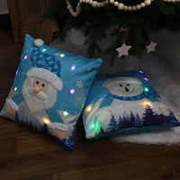 Tureclos božićni jastuk navlake obojene svjetiljke jastučnice božićni ukrasi santa claus snjegovika užarena