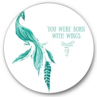 PROIZVODNJA TURQUOSE Ptica koju ste rođeni sa krilima tradicionalnom krugom metalne zidne umetnike - disk