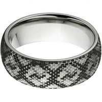Ženski poluokrug titanijumski prsten od Sterling srebra sa laserskom šarom zmijske kože