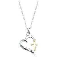 Little Luxuries Women's 18 two-ton Gold Flash Plated Sterling Silver Faith Hope Love Privjesak Ogrlica