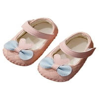 Zodanni novorođenče Prvi šetači Crib Cipele Privremena Mary Jane Doncance Princess Haljina za cipele za bebe Djevojke Bowknot Soft Sole Pink 3C