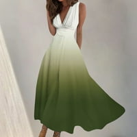 Haljine za žene V izrez Haljina Modna ženska proljetna ljetna tiskana casual V-izrez bez rukava s rukavama s kliznim haljinama