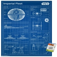 Star Wars: Saga - Imperial nacrt zidni plakat sa push igle, 22.375 34