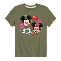 Disney Emoji-Mickey Minnie Love - Grafička Majica Za Malu Djecu I Mlade Kratkih Rukava