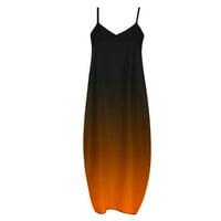 Summer plus Size Sawvnm Ženska Moda seksi Vintage V izrez haljine za štampu bez rukava narandžaste l uštede do 30% popusta