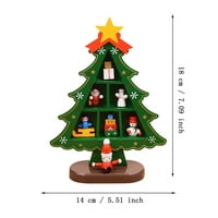 Koaiezne Božićni ukrasi Mali božićni ukrasi drveća Drvena mini božićna stolna ukrasa za božićne poklone