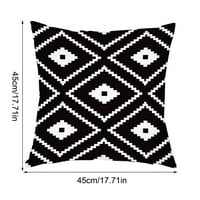 Pjtewawe jednostavna crna bijela navlaka za jastuk od kože breskve flanel geometrijski jastuk za štampanje