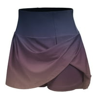 Swim suknje za žene naborane gradijent velike strukske kratke hlače sa džepovima Pickleball Purple M