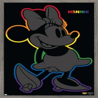 Disney Minnie miš - Rainbow Outline zidni poster, 22.375 34 Uramljeno