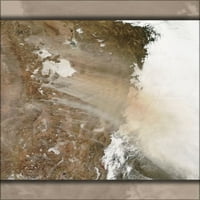 24x36 galerijski Poster, jaki vjetrovi šibaju guste oblake prašine po visoravnima Bolivije