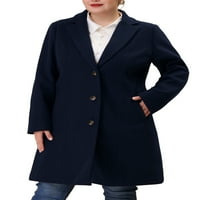 Jedinstveni povoljni ženski Plus kaputi elegantni jednoredni mantil sa zarezima na reveru