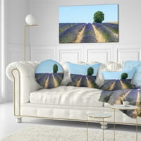 PROIZVODART Prekrasni redovi lavande u Francuskoj - pejzažni jastuk od tiskanog tiskana - 12x20
