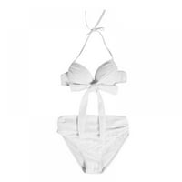 Žene kupaće odijelo Push up Halter zavoj bikini cvjetni ispis pliva dno dva kupaća komisija