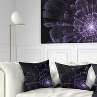 PromenArtirt užareni kristalni ljubičasti fraktalni cvijet - cvjetni jastuk za bacanje - 18x18