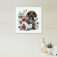 PROIZVODNJA DOG Zgrada kule toaletnog papira sa cvijećem Canvas Wall Art