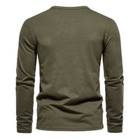 Majice za muškarce jesen modni čvrsti dugi rukavi pulover vrhovi Casual Regular Fit Crewneck button Shirt