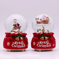 Gwong Santa Claus Snježni globus sa šarenim osvjetljenjem Mini Desktop dekor Božićna Muzika ukras za Snježne kugle ukras za zabavu