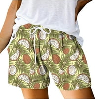 Aoksee ženske Casual kratke hlače sa vezicama sa elastičnim strukom ljetne kratke hlače udobne pantalone sa džepovima za casual, party, plažu, klub, dnevno i ljetno nošenje, zeleno