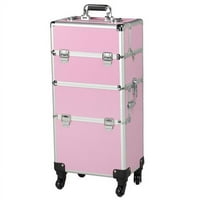 Rolling Aluminium U kozmetičkim kolicima za šminkanje Beauty Bo Case Pink