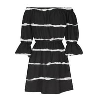 Ljetne haljine za žensku rupu modna mini cvjetna haljina od ramena crna 2xl