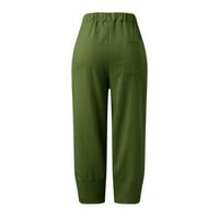 GUZOM posteljine za žene - široku nogu Baggy ljetni casual s džepovima Duksevi zelene veličine XL