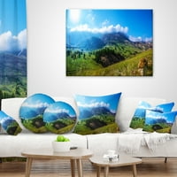 Dizajnerska planinska pejzažna panorama - Pejzažni jastuk za bacanje - 16x16