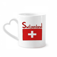 Švicarska Nacionalna zastava Crveni uzorak šalica kavana CERAC PISETSKA STAKLO KUP