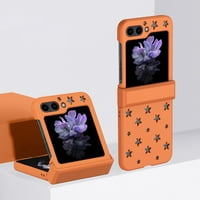 Fongwan kompatibilan sa Samsung Galaxy Z Flip slatka futrola sa zaštitom šarke tvrda Shockproof Star Case-Orange