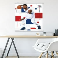 Los Angeles Clippers - Paul George zidni poster sa drvenim magnetskim okvirom, 22.375 34