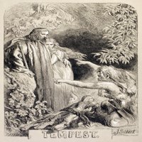 Ilustracija sir Johna Gilberta za Tempest, William Shakespeare. Iz ilustrovane biblioteke Shakspeare, objavio je London 1890. Poster Print