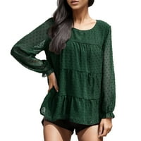 Fabiurt majice za žene ženske duge rukave modna majica vrhovi labavi džemper za pletenje bluza, AG