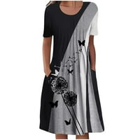 Simplmasygeni ženske ljetne Ležerne haljine kratki rukav Maxi haljina klirens Casual okrugli vrat rukav