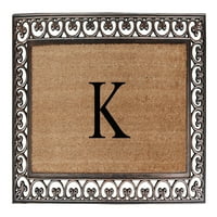 A1HC Prvi utisak prirodno smeđa guma i koir Classic Paisley Border Extra-velika dvostruka vrata monogram