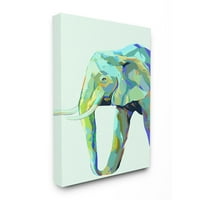 Stupell Industries Elephant apstraktni oblici plavo zeleni dizajn životinja platneni zid Art Od Ziwei