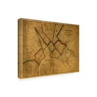 Crveni atlas dizajnira 'Newark 1859' platno Art