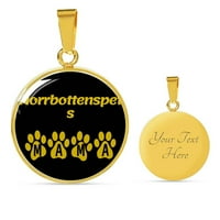 Norrbottenspets Mama Circle ogrlica od nerđajućeg čelika ili 18k zlata 18-22 ljubitelj vlasnika pasa