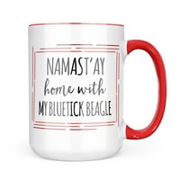 Božić Cookie Tin Namast'ay kući sa svojim Bluetick Beagle jednostavne Izreke šolja poklon za kafu čaj