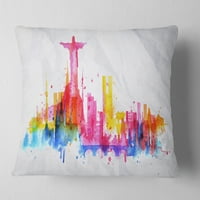 Designart Rio de Janeiro Skyline - jastuk za bacanje gradskih pejzaža - 18x18