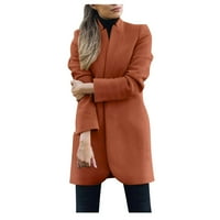 Entyinea ženski Trenč kaputi na dugme lagani Pomoćni Anorak vojni Outwear kaput sa džepovima narandžasta