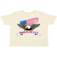 Inktastic američka zastava napravljena u SAD-u sa poklon majicom za dječaka ili djevojčicu ćelavog orla